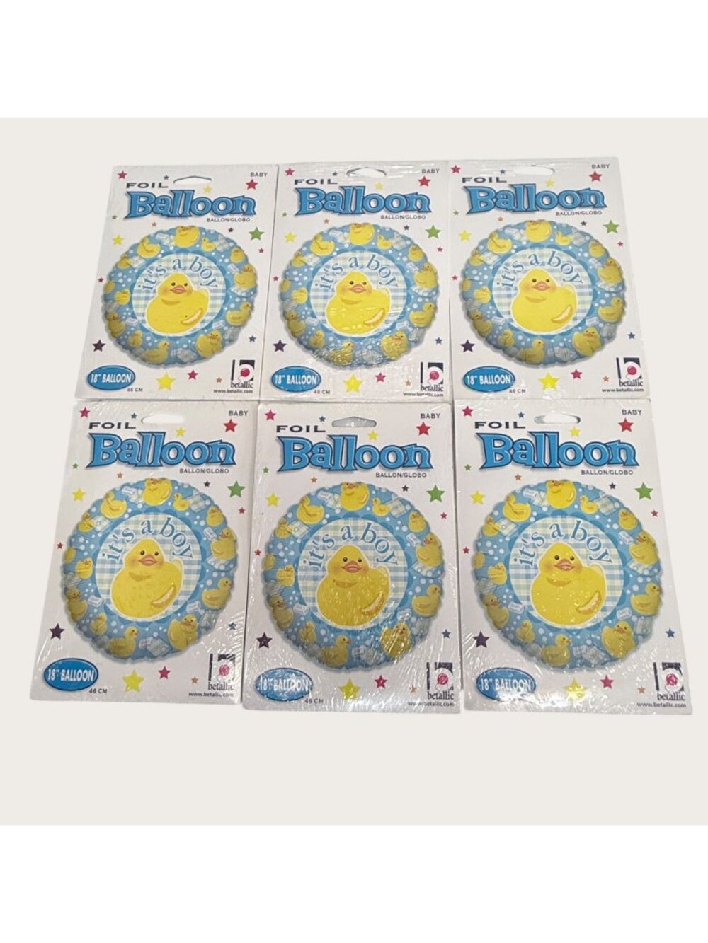 Set Of 6 Its A Boy Foil Balloons With Rubber Duck Design 18" Baby Shower Decor